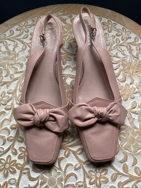 Franco Sarto Women's Blush Bow Slingback Low Heels